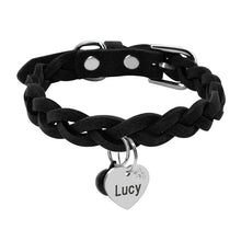 Load image into Gallery viewer, Suede Leather Personalized Dog Cat Leash