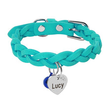 Load image into Gallery viewer, Suede Leather Personalized Dog Cat Leash
